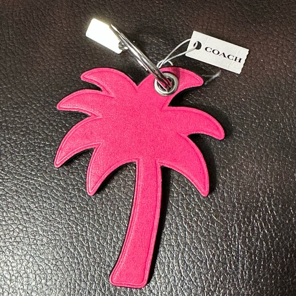 NWT Coach Fuchsia Palm Tree Keychain |ONLY KEYCHAIN | - Picture 5 of 5